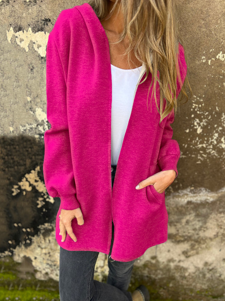 🎄Christmas Sale🔥 Round Neck Zipper Long Sleeve Casual Jacket