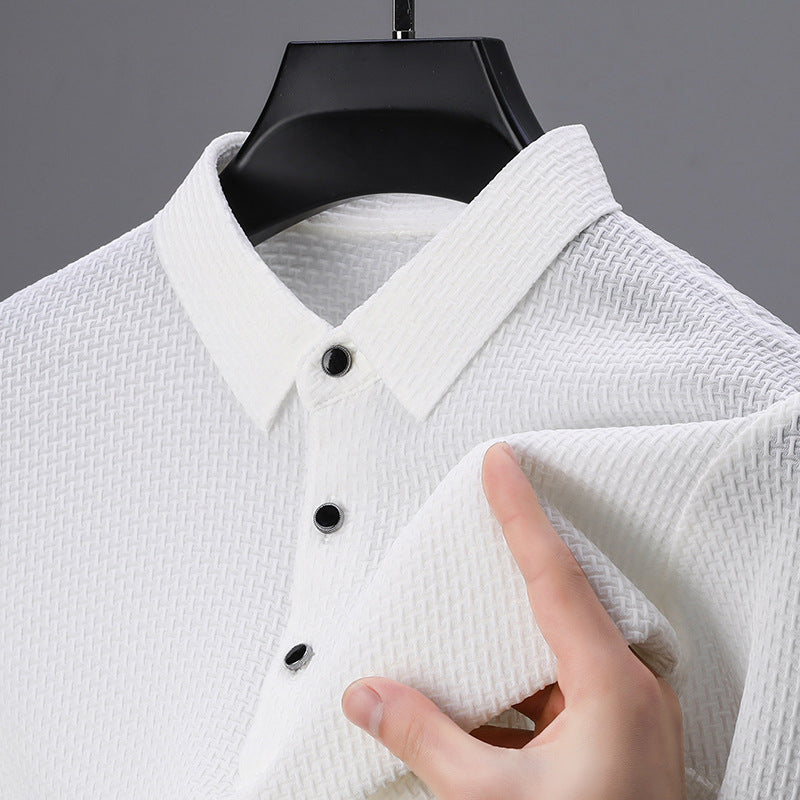 🔥Hot Sale 50% OFF🔥Men's Luxury Quality Ice Silk Plaid Polo Shirt