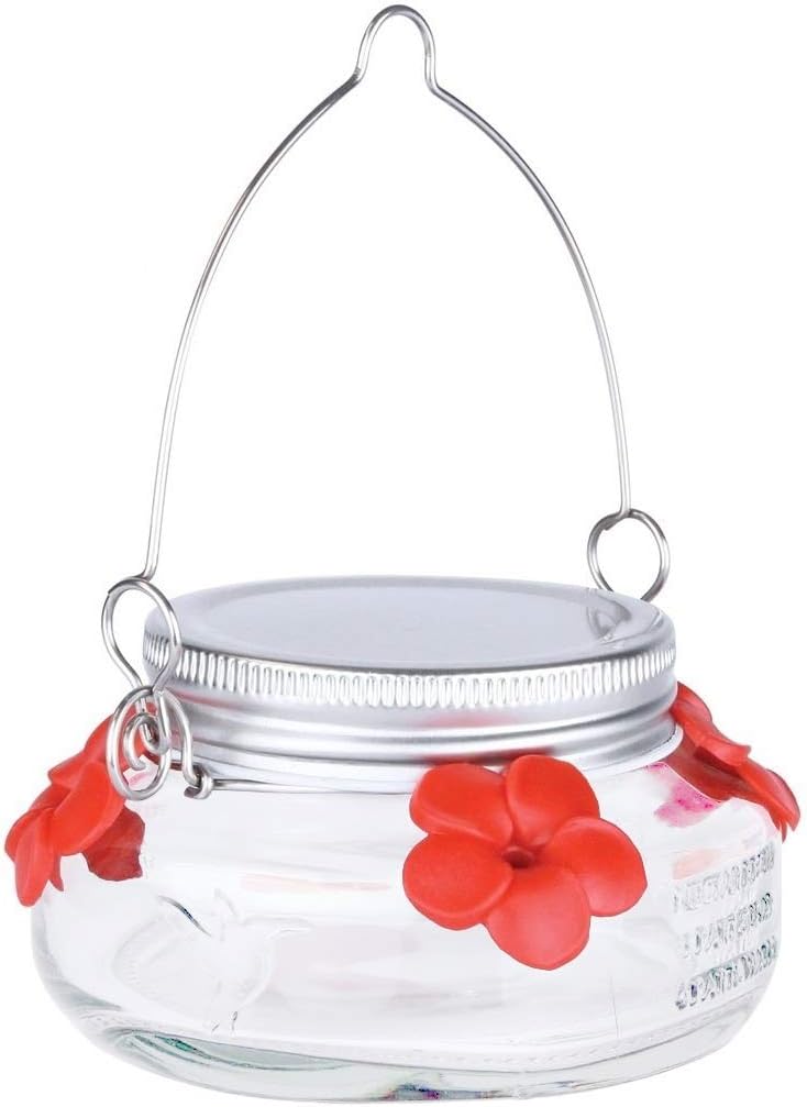 π Beautiful Plastic Jar Hummingbird Feeder W/ Four Ports