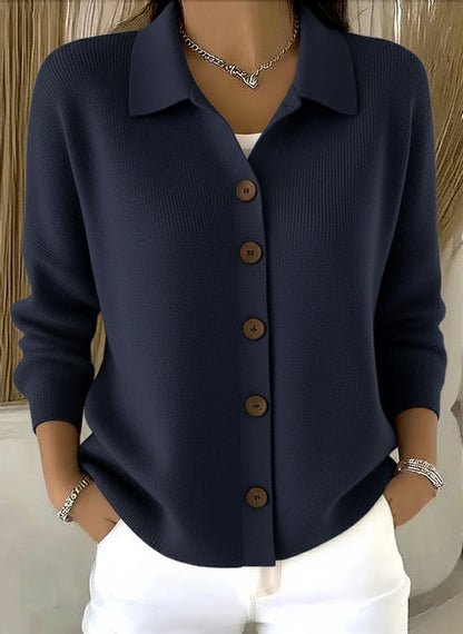 CLEARANCE SALE🔥 Women's Plain Long Sleeve Shawl Collar Casual Cardigan Outerwear