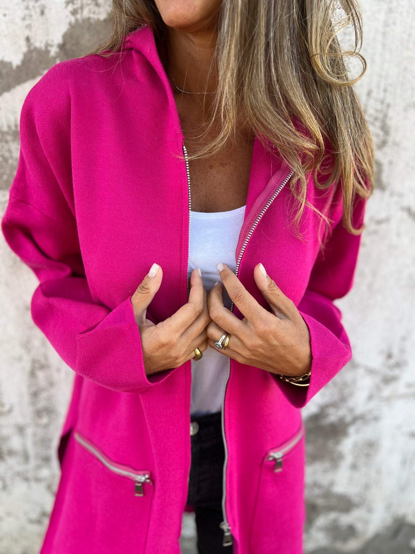 🎄Christmas Sale🔥 Zipper Long Sleeve Hooded Jacket