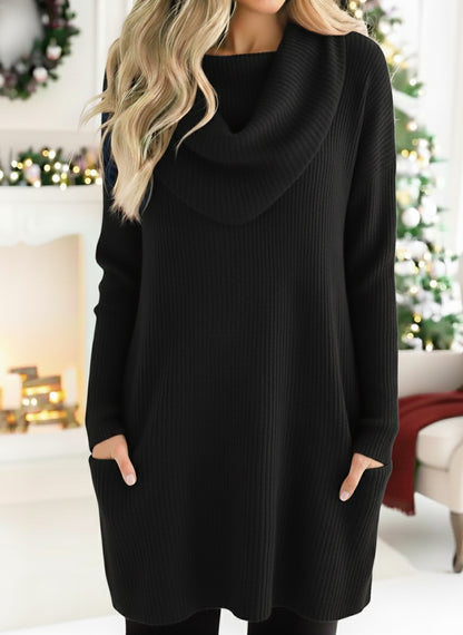 🎄 New Arrivals🔥 Cozy Retro Triangle Cowl Collar Knitted Sweater