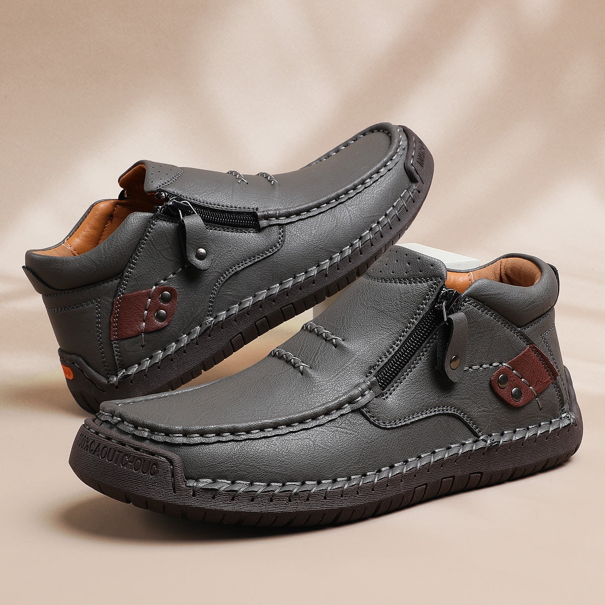 ⏰Limited Time Sale 70% OFF-Men’s Handmade Premium Leather Slip-On Driving Boots