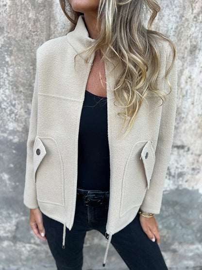 🎄Christmas Sale🔥 Casual Zipper Drawstring Jacket