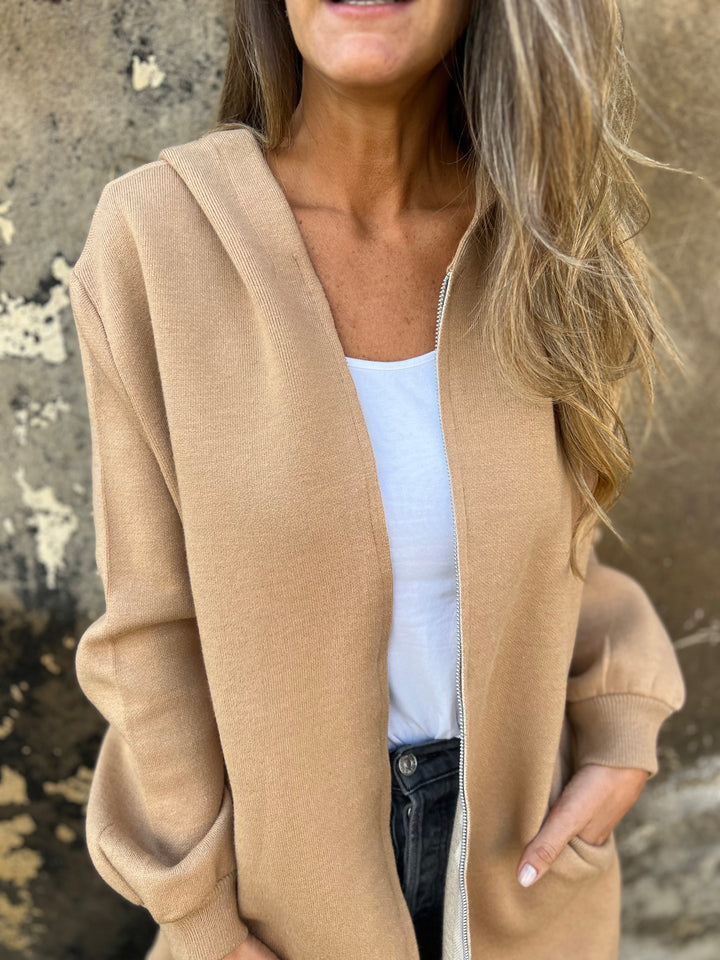🎄Christmas Sale🔥 Round Neck Zipper Long Sleeve Casual Jacket