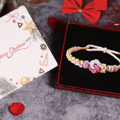 FOR DAUGHTER/GRANDDAUGHTER 🩷 - A LINK THAT CAN NEVER BE UNDONE PEACH BLOSSOM KNOT BRACELET🎀