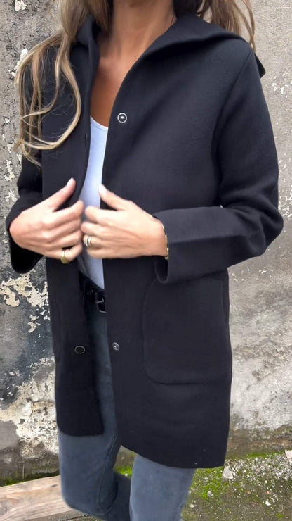 🎄Christmas Sale🔥Women's Hooded Long-sleeved Side Button Design Casual Jacket