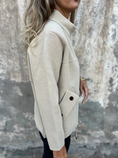 🎄Christmas Sale🔥 Casual Zipper Drawstring Jacket