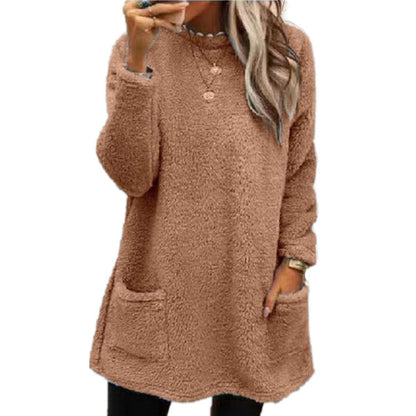 🔥LAST DAY 50% OFF🔥 Women's Long Sleeve Pocket Plush Sweatshirt