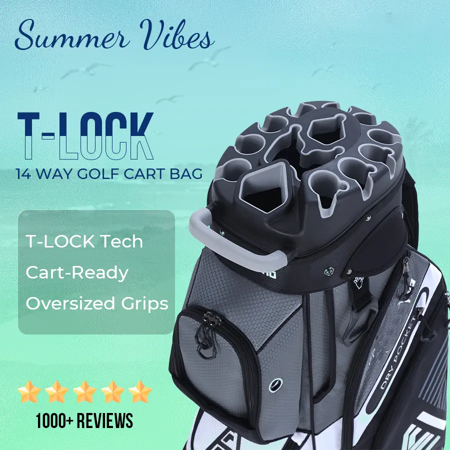 🏌️ Golf T-LOCK Cart Bag 14 Way Organizer Dividers Quiet Golf Bag