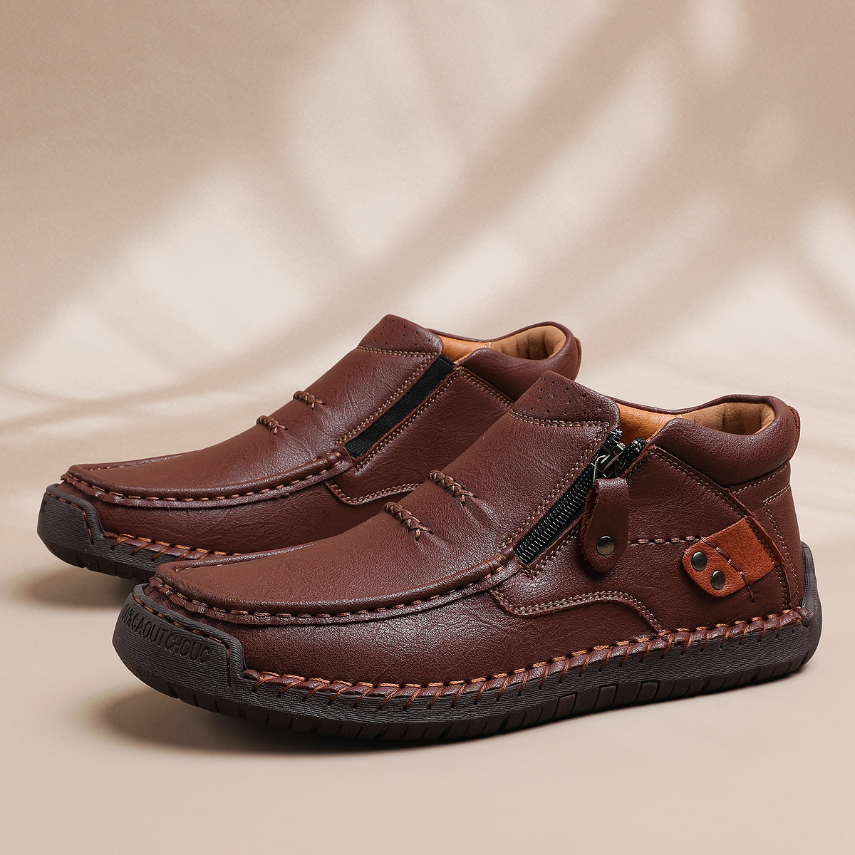 ⏰Limited Time Sale 70% OFF-Men’s Handmade Premium Leather Slip-On Driving Boots