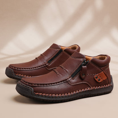 ⏰Limited Time Sale 70% OFF-Men’s Handmade Premium Leather Slip-On Driving Boots
