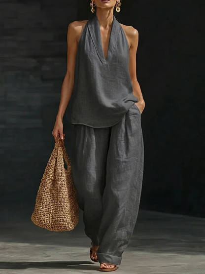 New Arrivals🔥 Women's Casual and Cozy Minimalist Linen Two-Piece Set