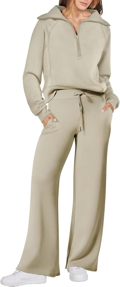 2024 Fall Trendy Outfits Oversized Two Piece Sweatsuit