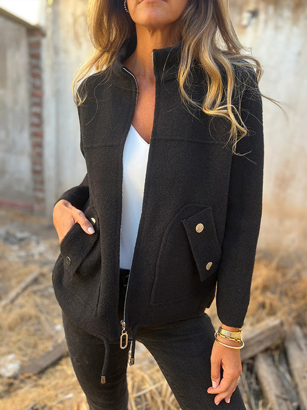 🎄Christmas Sale🔥 Casual Zipper Drawstring Jacket