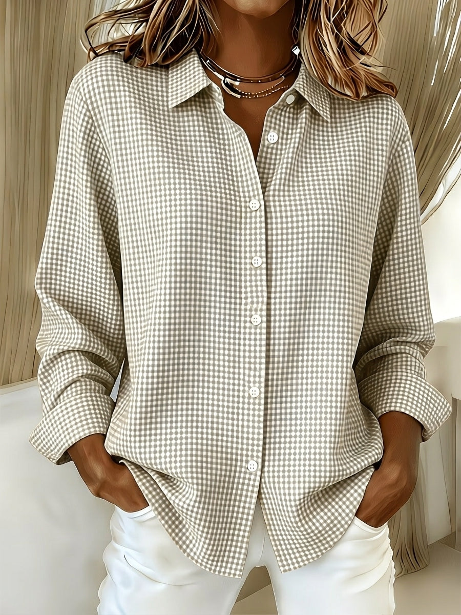 🔥CLEARANCE SALE🔥 Women's Casual Gingham Long Sleeve Button Down Shirt