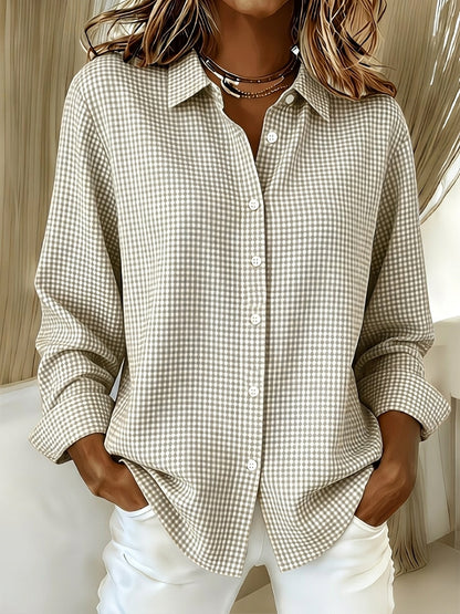 🔥CLEARANCE SALE🔥 Women's Casual Gingham Long Sleeve Button Down Shirt