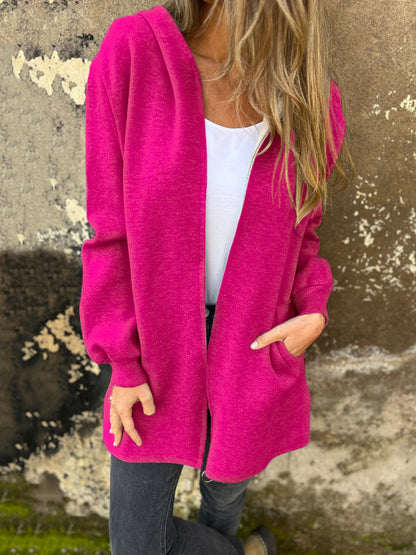 🎄Christmas Sale🔥 Round Neck Zipper Long Sleeve Casual Jacket