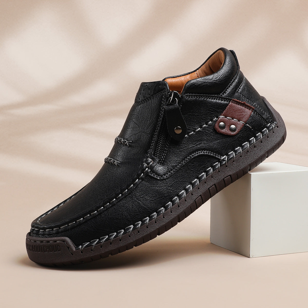 ⏰Limited Time Sale 70% OFF-Men’s Handmade Premium Leather Slip-On Driving Boots