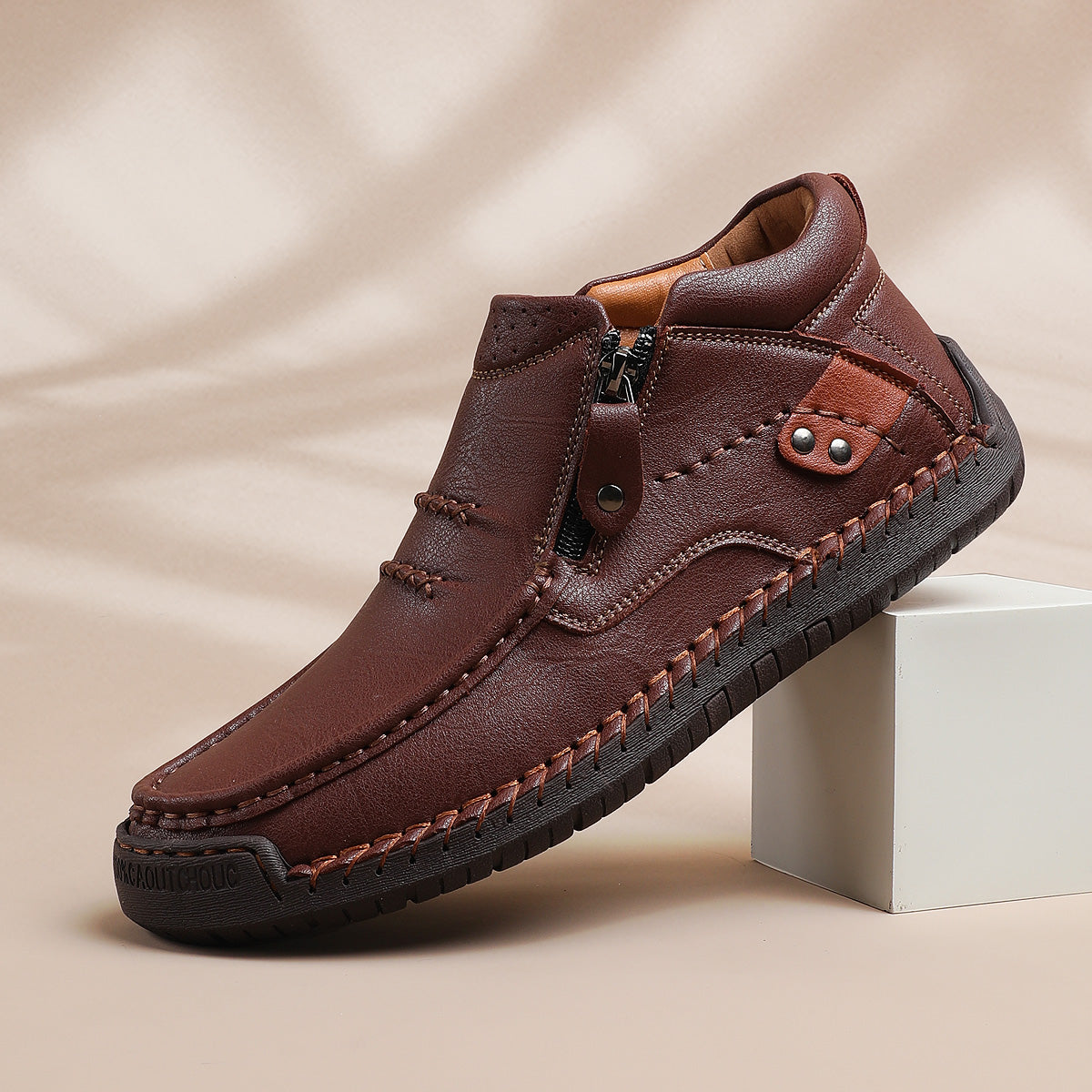 ⏰Limited Time Sale 70% OFF-Men’s Handmade Premium Leather Slip-On Driving Boots