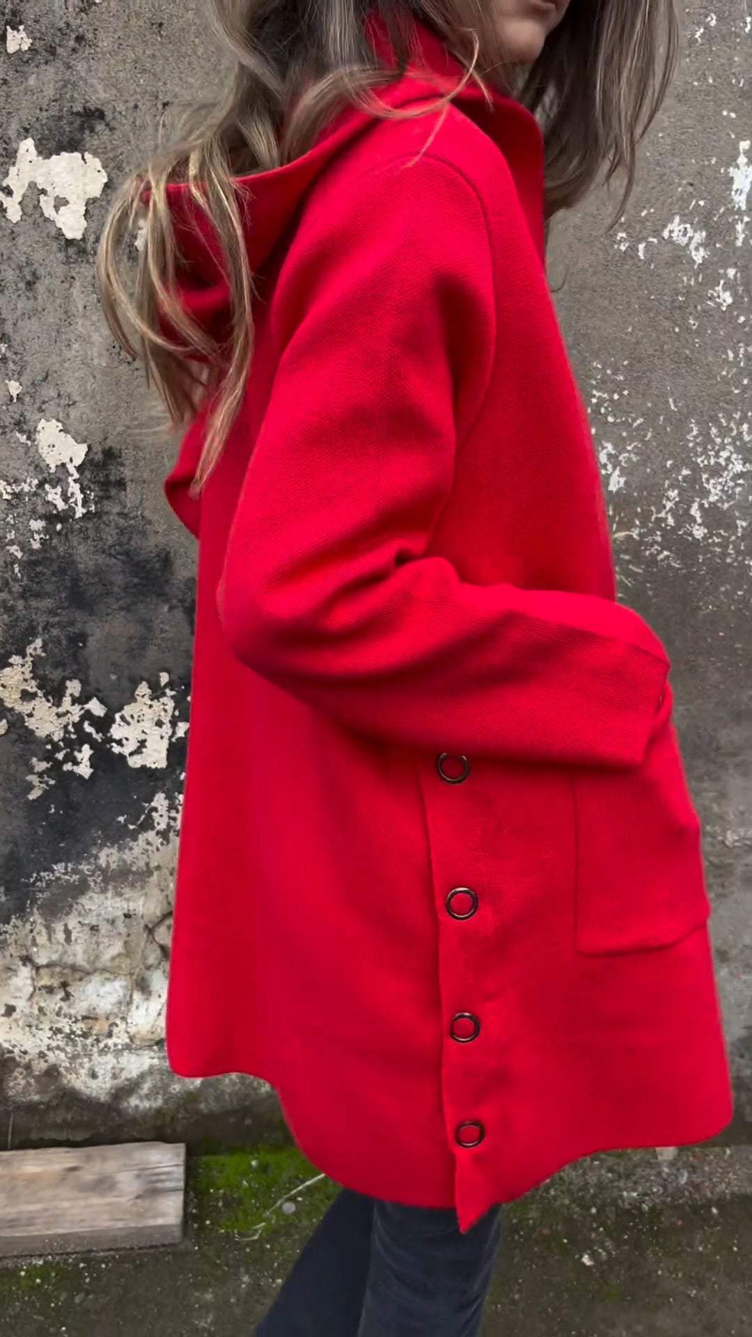 🎄Christmas Sale🔥Women's Hooded Long-sleeved Side Button Design Casual Jacket