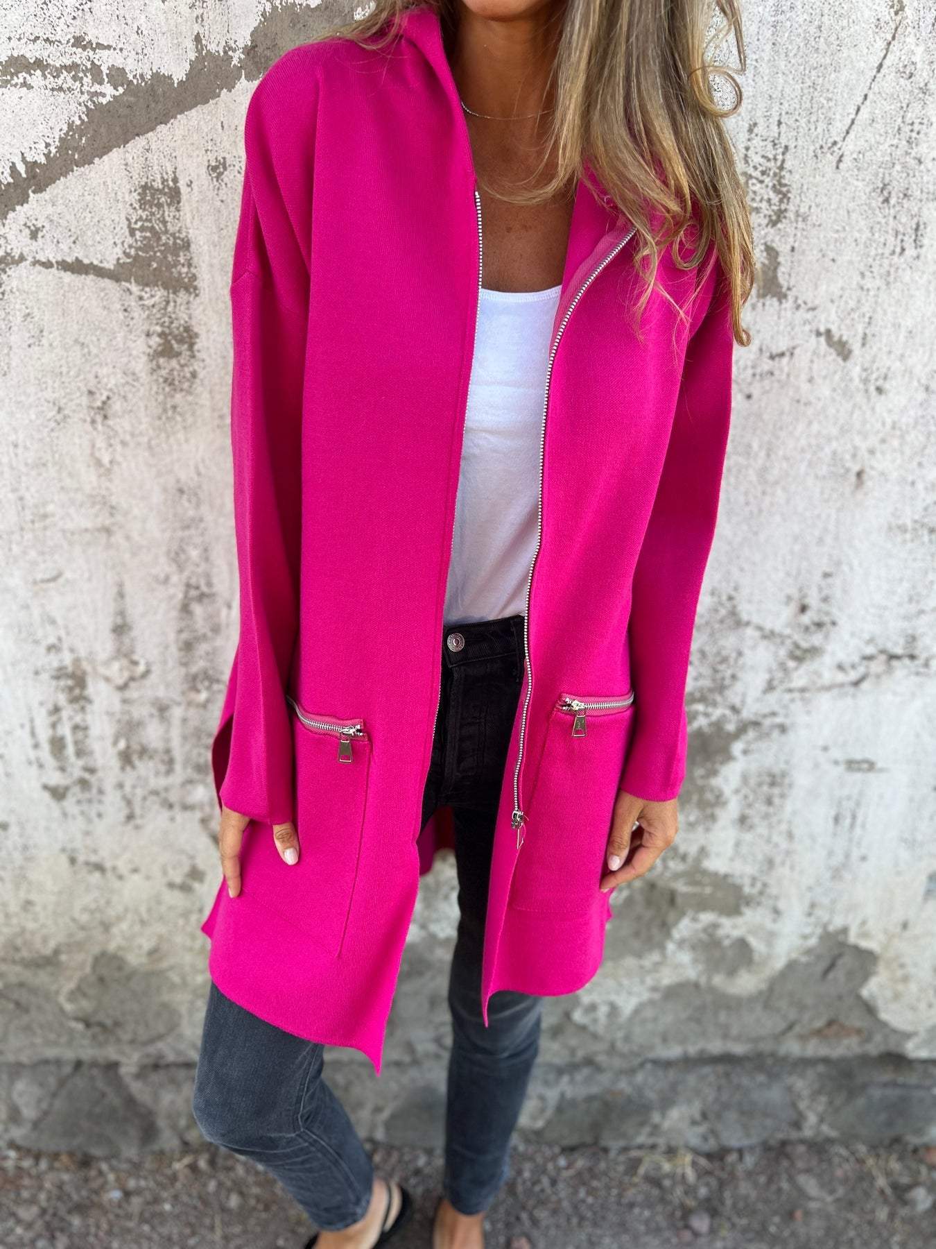 🎄Christmas Sale🔥 Zipper Long Sleeve Hooded Jacket