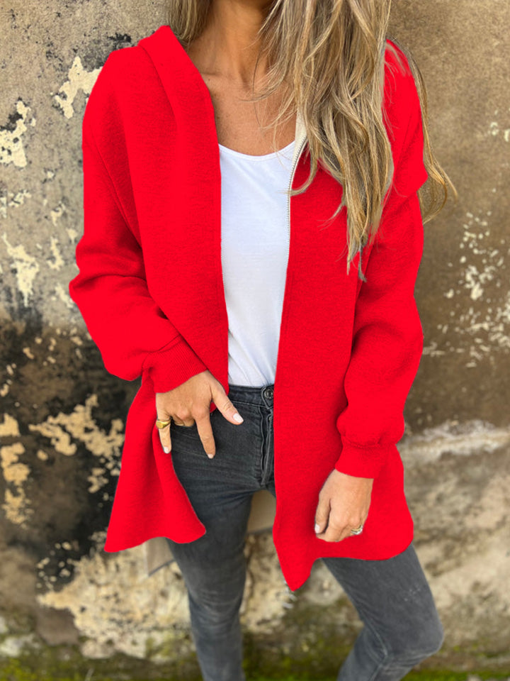 🎄Christmas Sale🔥 Round Neck Zipper Long Sleeve Casual Jacket