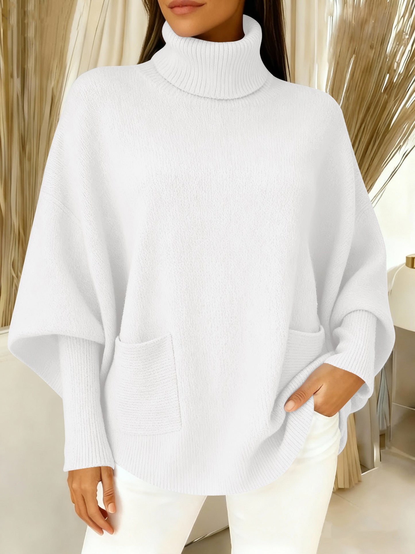 🎄 New Arrivals🔥Women's Fashionable Casual Solid-Color High-Neck Sweater