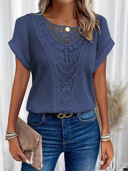 New Arrivals🔥Women's Casual Lace Patchwork Loose Knit Top