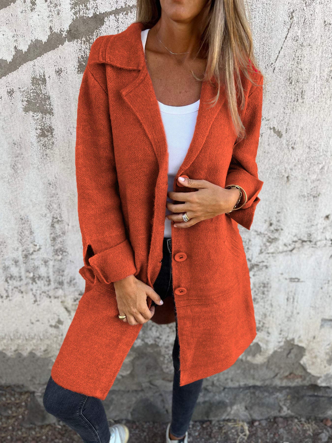 🎄Christmas Sale🔥 Casual Lapel Wool Single Breasted Long Coat- 48% OFF