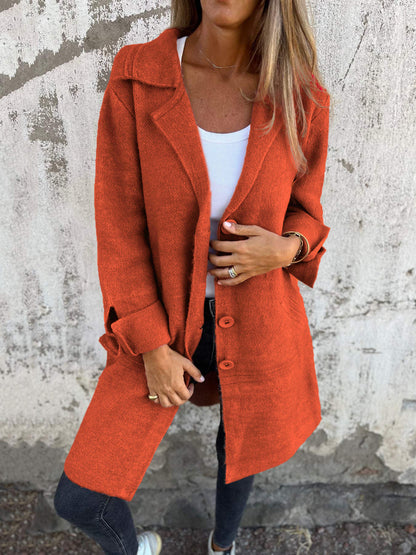 🎄Christmas Sale🔥 Casual Lapel Wool Single Breasted Long Coat- 48% OFF