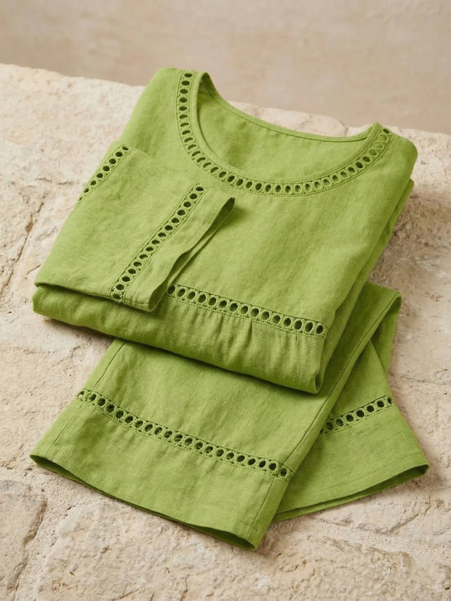 Clearance Sale🔥 Women's Vintage Casual Loose-Fit Linen Two-Piece Set