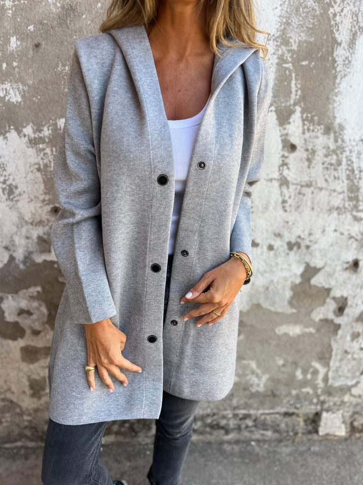 🎄Christmas Sale🔥 Casual Single Breasted Hooded Jacket