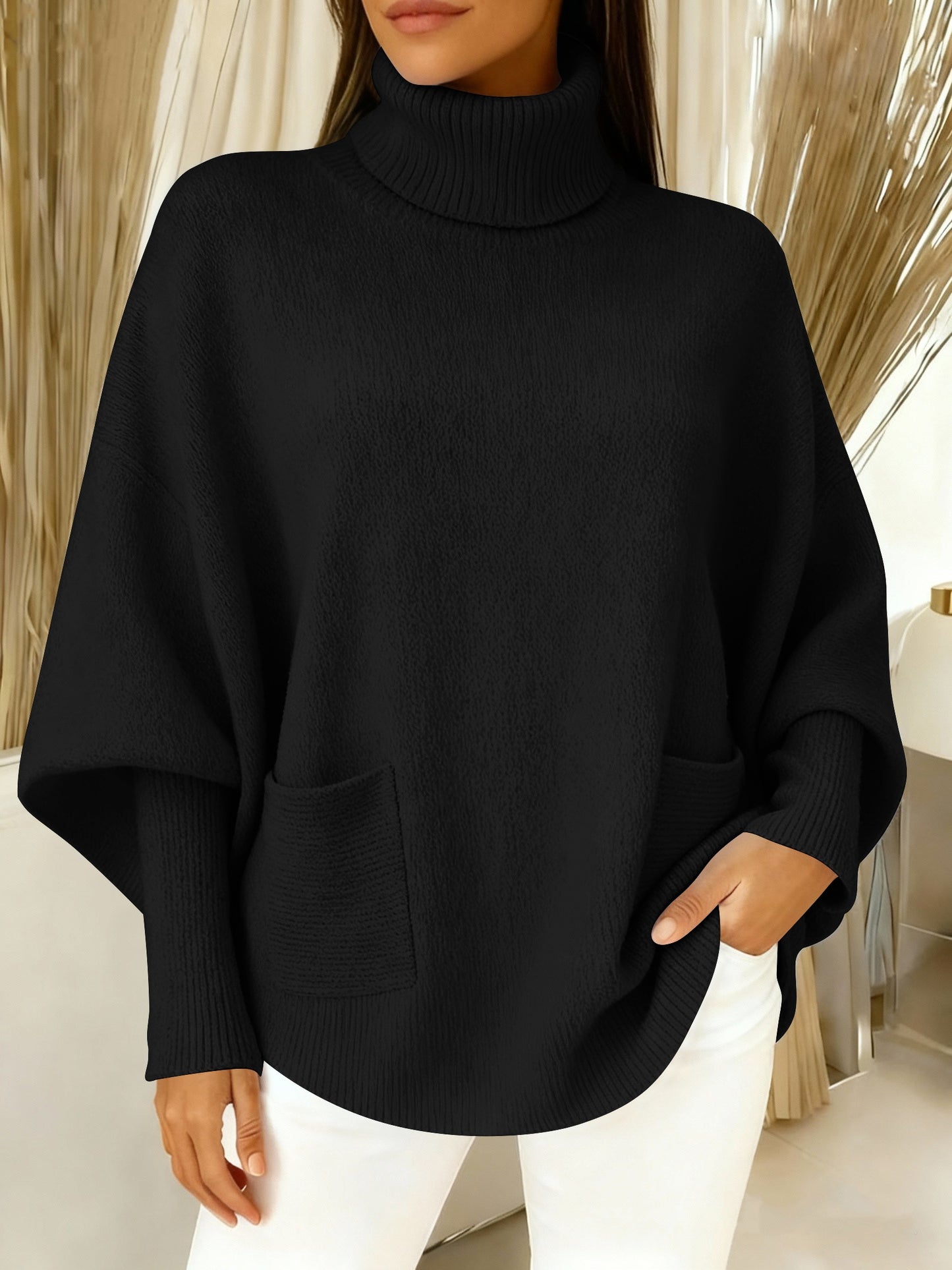 🎄 New Arrivals🔥Women's Fashionable Casual Solid-Color High-Neck Sweater