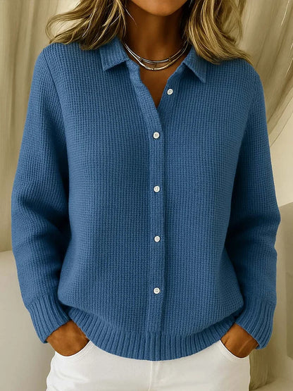 CLEARANCE SALE🔥Women's Casual Cotton Waffle Knit Button Cardigan Sweater