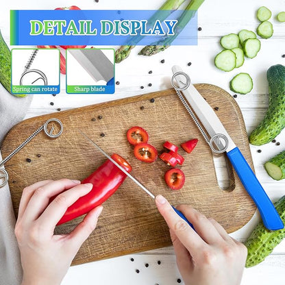 ⚡Adjustable spring-loaded 3-in-1 paring knife