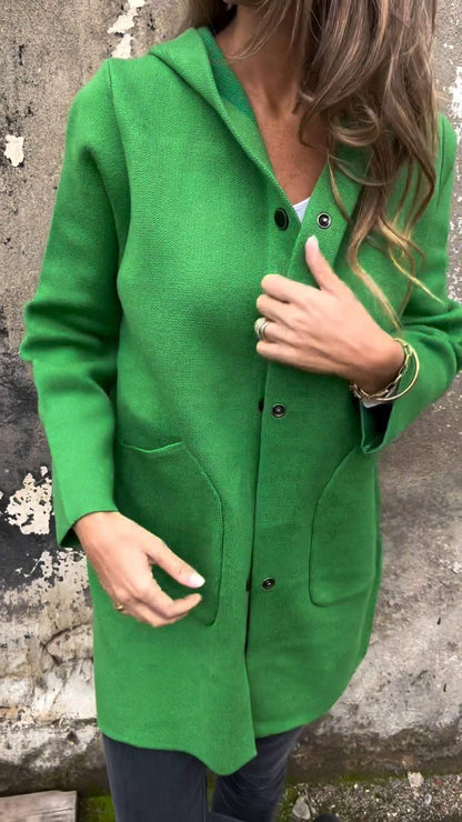 🎄Christmas Sale🔥Women's Hooded Long-sleeved Side Button Design Casual Jacket