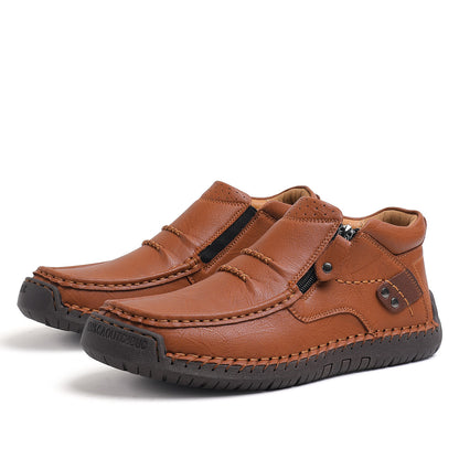 ⏰Limited Time Sale 70% OFF-Men’s Handmade Premium Leather Slip-On Driving Boots