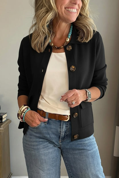 New Arrivals🔥 Casual Lapel Pocket Solid Color Jacket