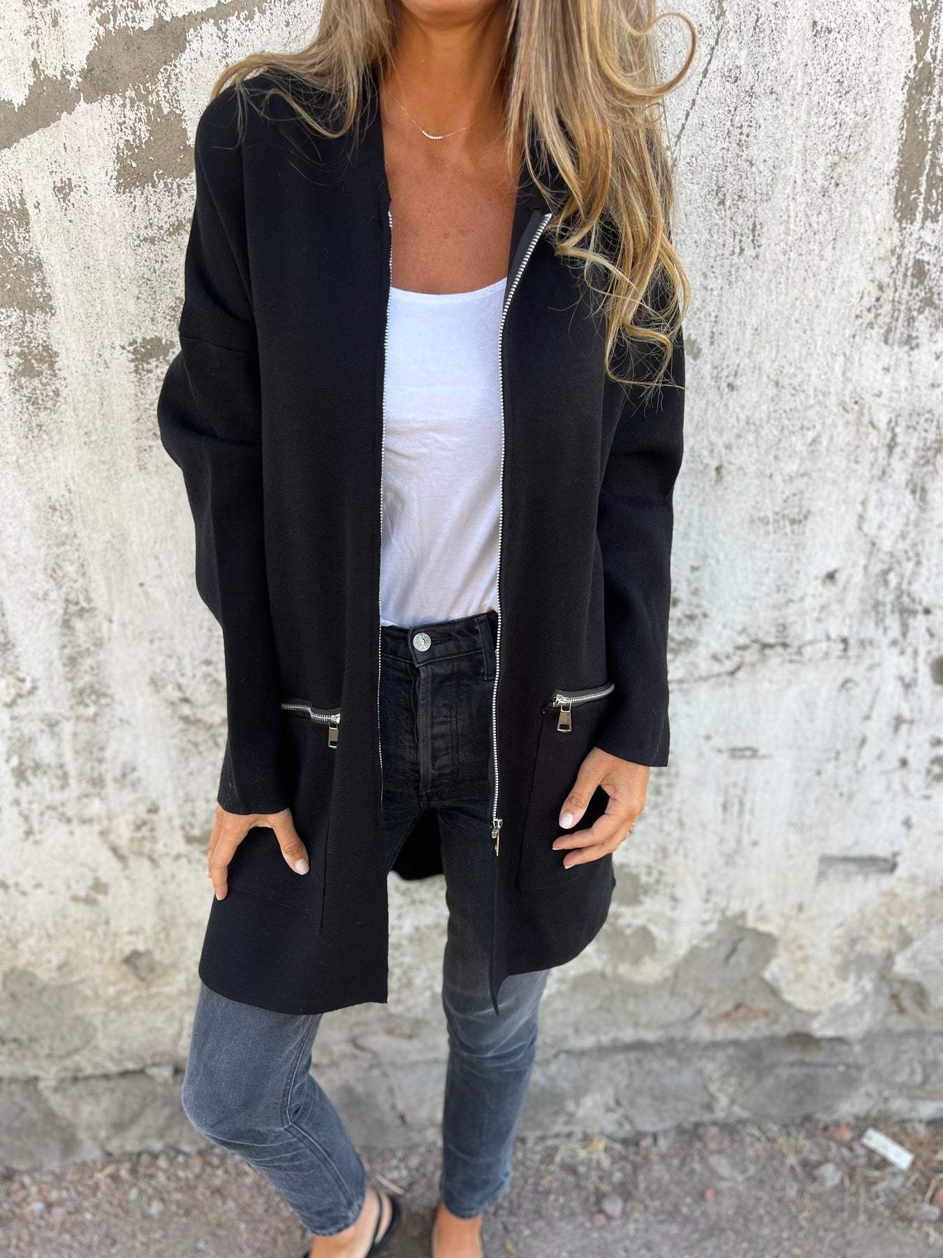 🎄Christmas Sale🔥 Zipper Long Sleeve Hooded Jacket