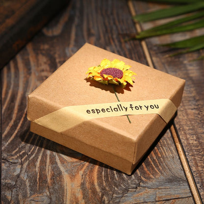 "Sunshine" Sunflower Heart Necklace Jewelry Gift