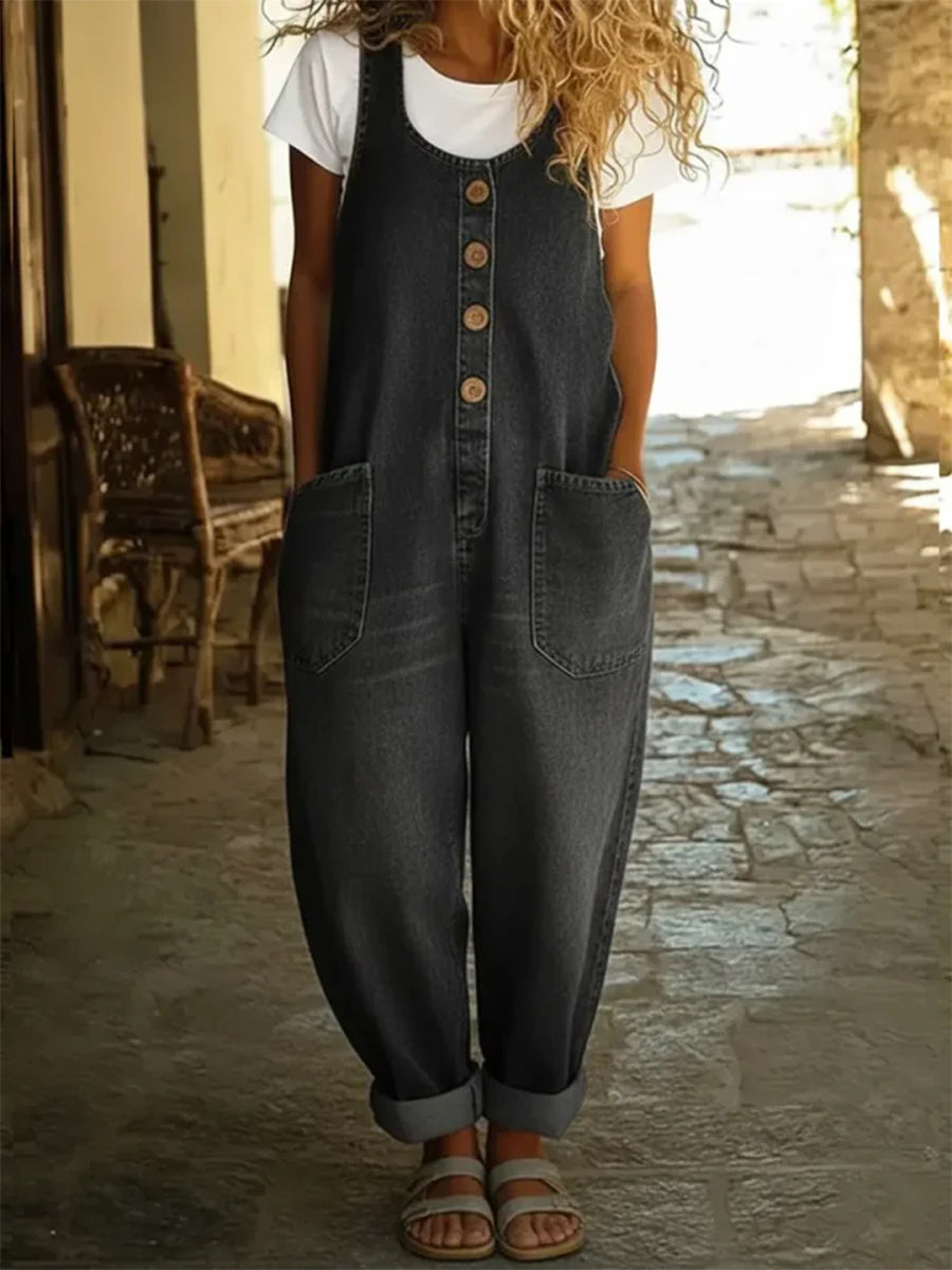 CLEARANCE SALE🔥 Women's Casual Cotton Vest and Denim Jumpsuit