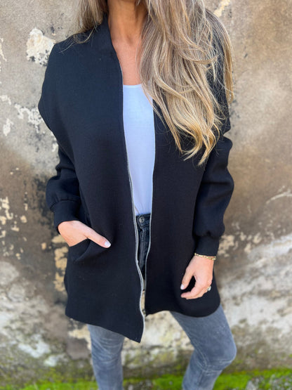 🎄Christmas Sale🔥 Round Neck Zipper Long Sleeve Casual Jacket