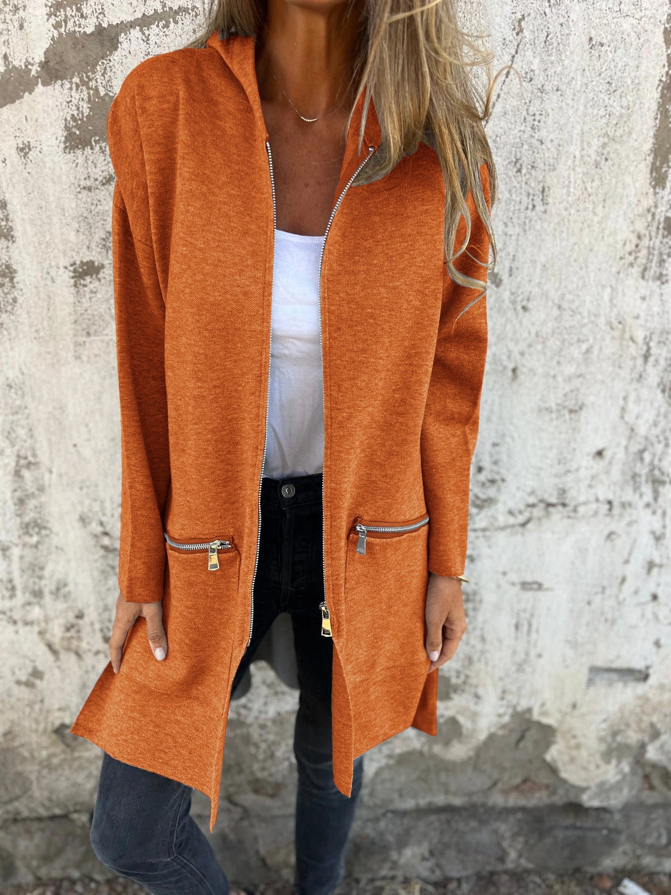 🎄Christmas Sale🔥 Zipper Long Sleeve Hooded Jacket