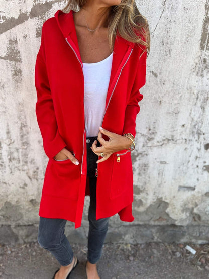 🎄Christmas Sale🔥 Zipper Long Sleeve Hooded Jacket