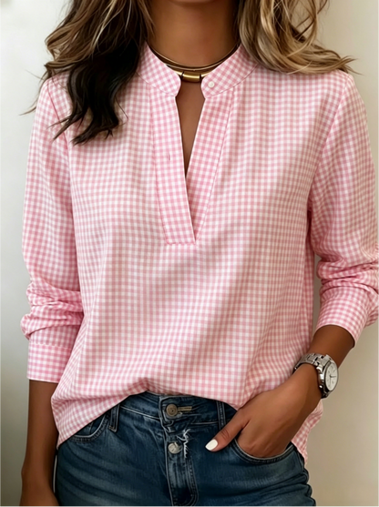 Today 49% Off🔥Women’s Classic Gingham Split V-Neck Blouse