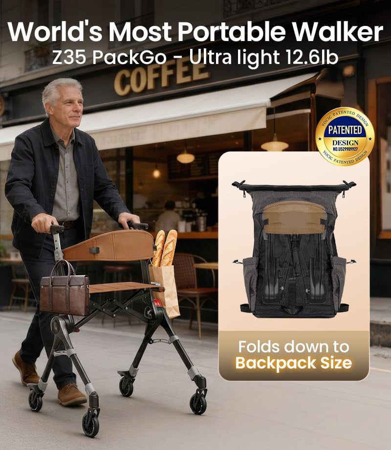 🔥 LIMITED-TIME 50% OFF Foldable Rollator Walker with Seat | Lightweight for Seniors