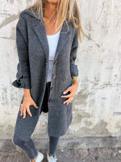 🎄Christmas Sale🔥 Casual Lapel Wool Single Breasted Long Coat- 48% OFF