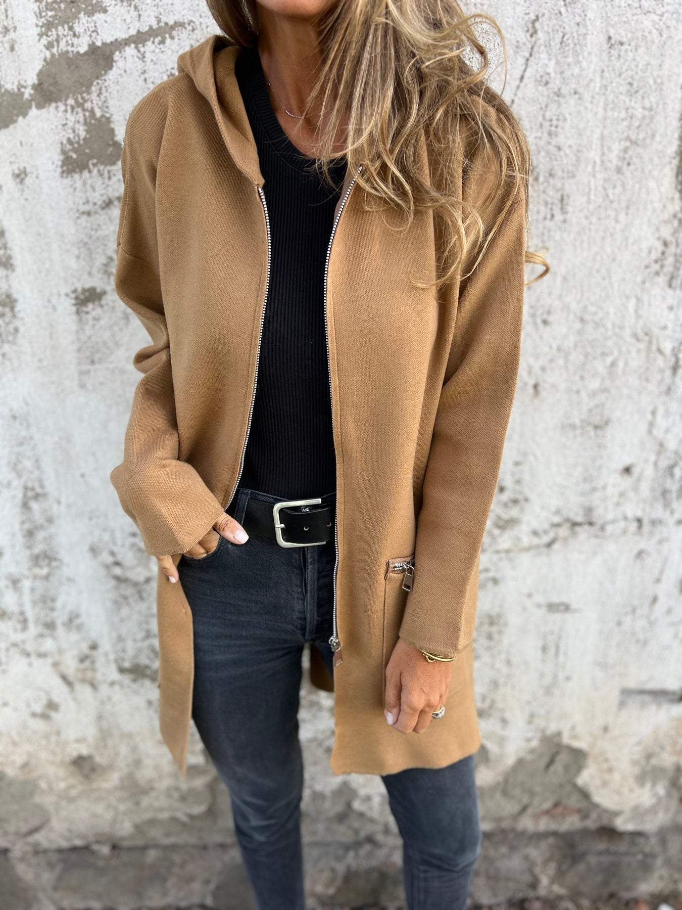 🎄Christmas Sale🔥 Zipper Long Sleeve Hooded Jacket
