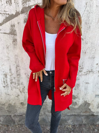 🎄Christmas Sale🔥 Zipper Long Sleeve Hooded Jacket